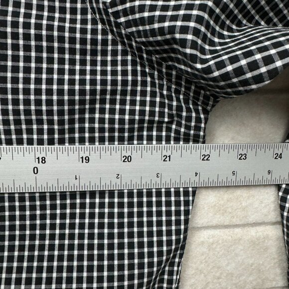 Ralph Lauren Black & White Gingham Plaid Custom Fit Button-Down Shirt 16 32/33 - Picture 8 of 9